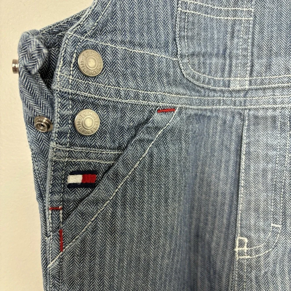 Tommy Hilfiger Bib Denim Overalls 3T Conductor‎ Train Carpenter Vintage Stripe